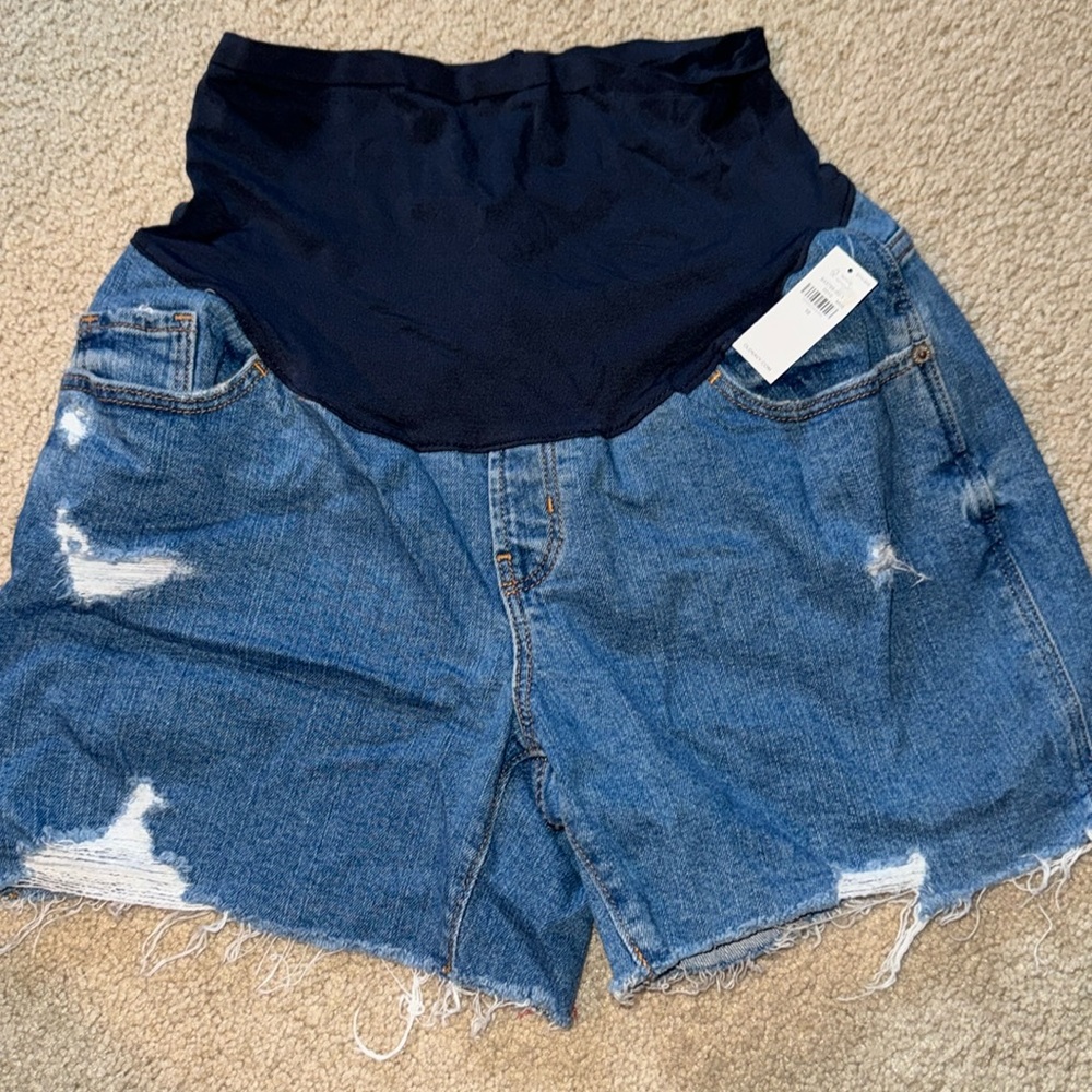 Distressed Maternity Jean shorts